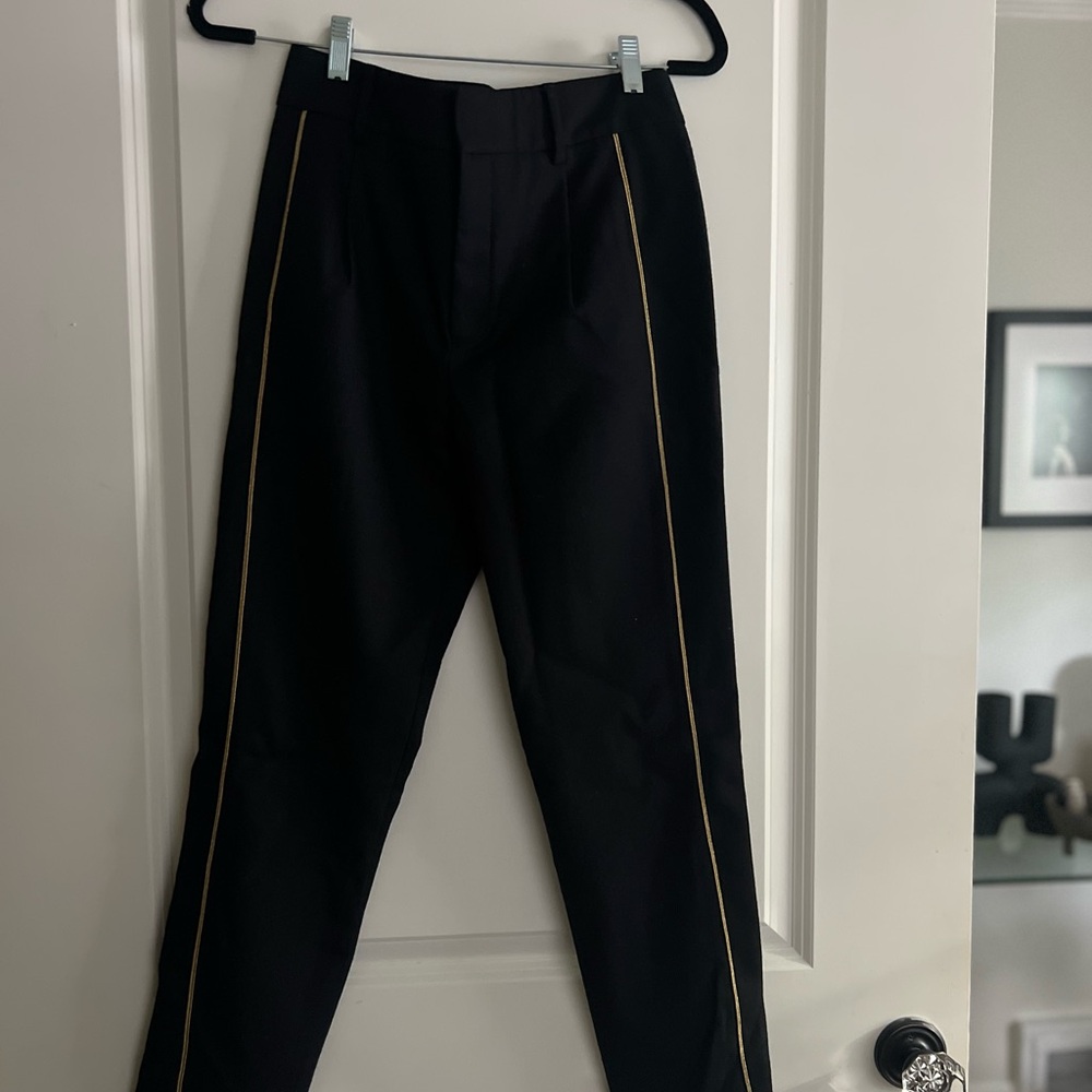 NWOT YSL / Saint Laurent Black and Gold Dress Pants